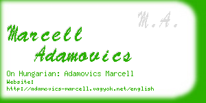 marcell adamovics business card